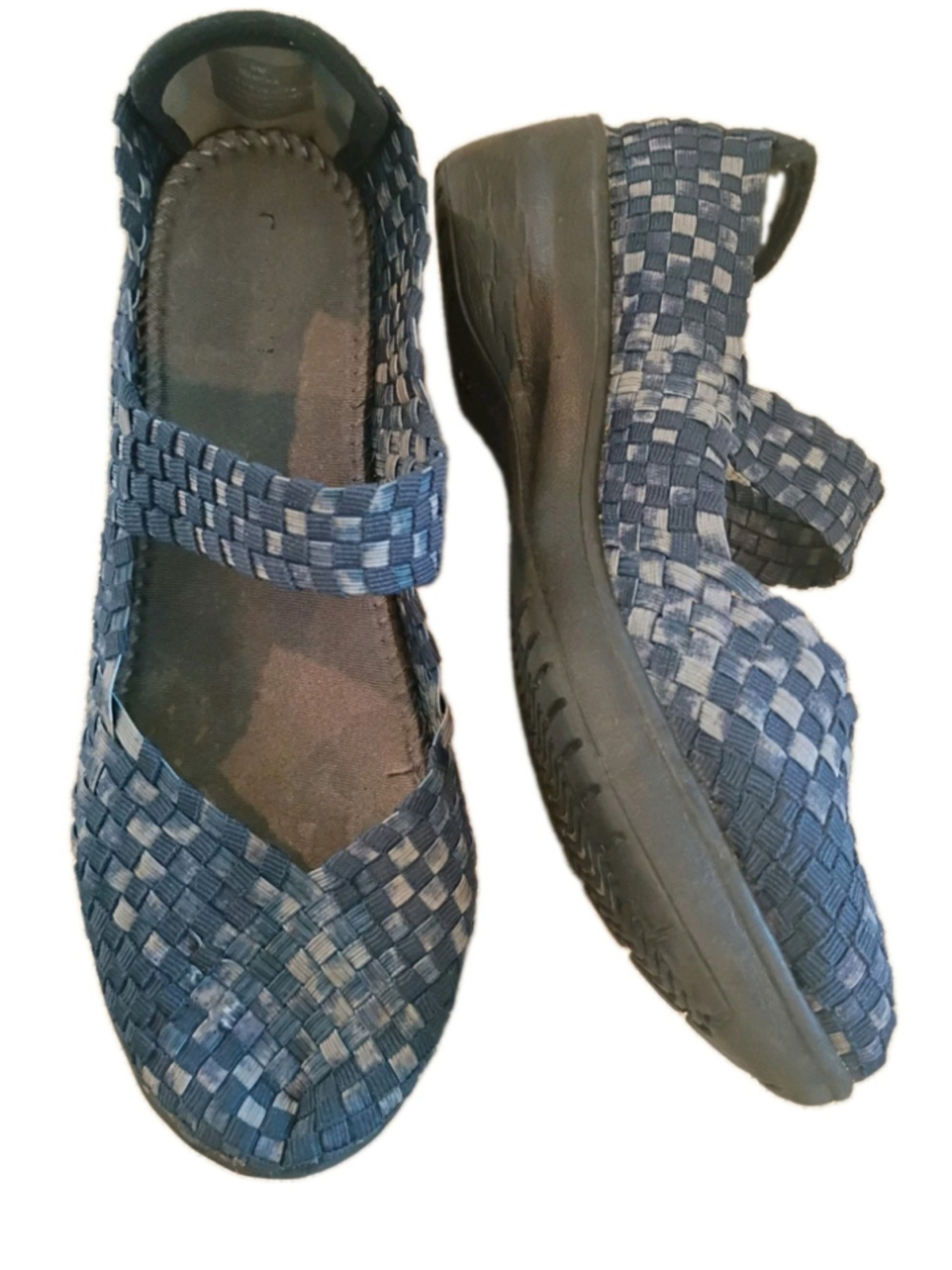 COBB HILL -New Balance MANTRA- Shades Of Blue Woven Mary Jane Chic Comfort-Sz 9